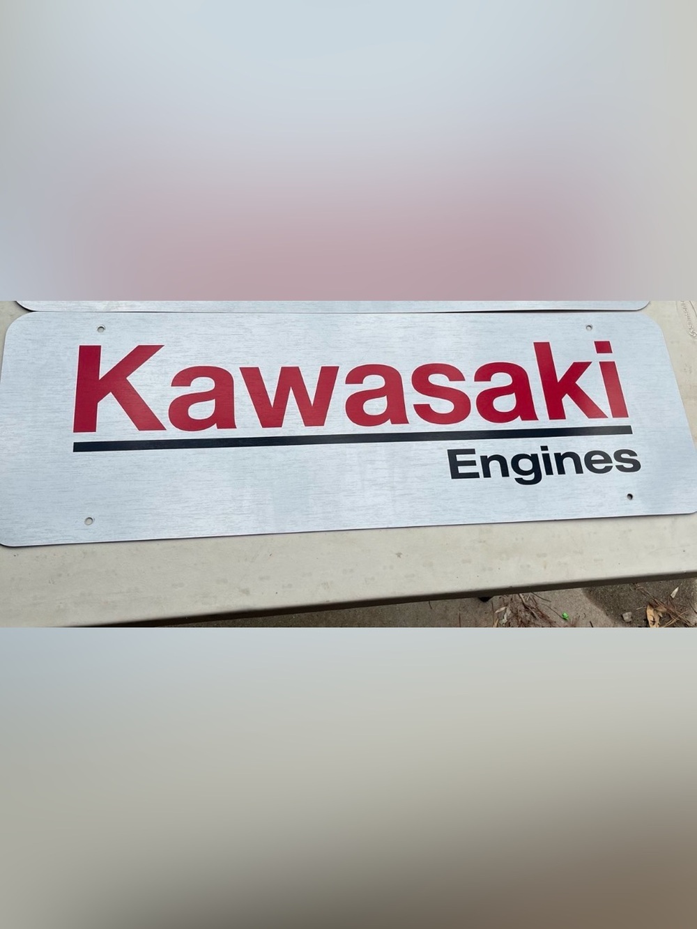 Kawasaki Engines Sign Red Lettered Home Accent Sign - Brand: